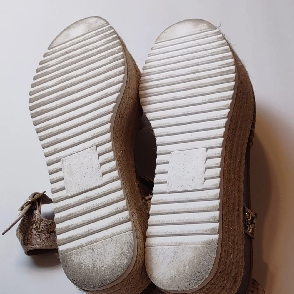 Soda platform snake print sandals